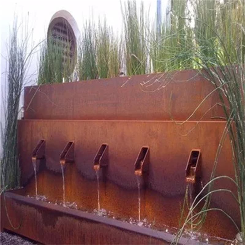 <h3>Nature Style outdoor water fountain with lights--AHL Corten Steel</h3>

